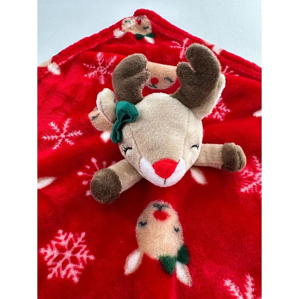 HB‎ Rudolph Red Plush Baby Lovey Security Blanket Reindeer 14